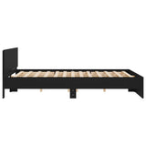 Bed Frame Black Engineered wood and plywood 200x200 cm Modern 3207456