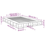 Bed Frame without Mattress Grey Sonoma 150x200 cm King Size 3280473