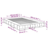 Bed Frame without Mattress Grey Sonoma 150x200 cm King Size 3280473