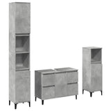 3 Piece Bathroom Furniture Set Concrete Grey Engineered Wood 3324950