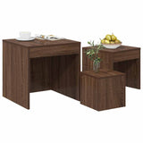 Nesting Tables 3 pcs Brown Oak Engineered Wood 815227