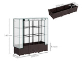 Raised Garden Bed with Trellis, Plastic Planter Box with PE Cover, Drainage Holes, Drain Plugs and T3398P317592