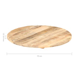ZNTS Table Top Solid Mango Wood Round 15-16 mm 70 cm 286002