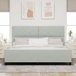 ZNTS Bed Frame Light Grey 200x200 cm Velvet 3345029