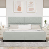ZNTS Bed Frame Light Grey 200x200 cm Velvet 3345029