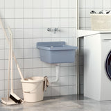 Sink Washbasin for Wall Mounting Grey 40x40x24 cm Resin 4002796
