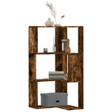 Corner Bookcase 3-Tier Smoked Oak 50x50x102 cm Engineered Wood 852595