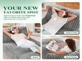 Modular Bean Bag Lounge Sofa with Ottoman,Plush Corduroy Fabric, Ergonomic Body Support, Removable T5592P445274