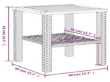 Garden Table Black 40x40x42 cm Poly Rattan Acacia Wood 366263