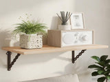 Wall Shelf Brackets 12 pcs Antique Brown 21 x 21 x 3.5 cm Steel 42038931