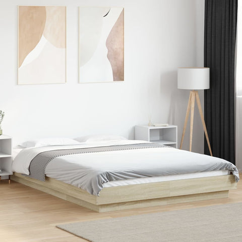 Bed Frame without Mattress Sonoma Oak 140x200 cm 3281191