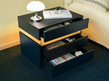 LED Nightstands Acrylic Board LED Bedside Tables for End Table with 3 Drawer Dresser for T3272P287614