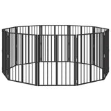 Dog Gate 10 pcs Black 60 x 80 cm Galvanised Steel 892018