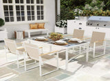 5 Piece Garden Furniture Set with 4 Armchairs and Tempered Glass Table Top, for Deck, Balcony T3398P313541