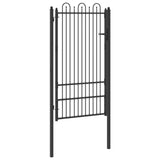 Fence Gate HORST 100 x 175 cm Steel Black Lockable 42034057