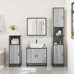 ZNTS 2 Piece Bathroom Furniture Set Grey Sonoma Engineered Wood 3300888