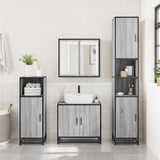 ZNTS 2 Piece Bathroom Furniture Set Grey Sonoma Engineered Wood 3300888