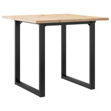 Dining Table O-Frame 80x80x75.5 cm Solid Wood Pine and Steel 3282739
