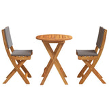 Bistro Set with Cushion 3 pcs Oil Natural Solid Acacia Wood 4105514