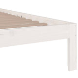 Bed Frame White Solid Pine Wood, Plywood Small Double Durable 814725