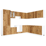 14 Piece Kitchen Cabinet Set Porto Old Wood Engineered Wood 3314999