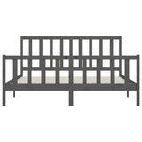 Bed Frame without Mattress Grey 200x200 cm Solid Wood 3106855