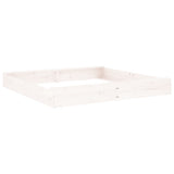 Sandbox with Seats White Square Solid Wood Pine 825038