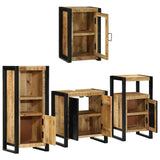 Bathroom Furniture Set 4 pcs Brown Soild Mango Wood 3305682