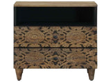 Bed cabinet with Drawer Brown 50 x 33 x 60 cm Solid Mango Wood 4018342