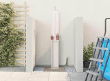 Outdoor Shower 246 cm Solid Pine Wood and Stainless Steel White 886353