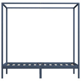 Canopy Bed Frame without Mattress Grey Solid Wood 90x200 cm 283274