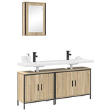 Bathroom Furniture Set with Shelf 3 pcs Brown Engineered wood 3345140