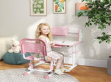 Height Adjustable Kids Study Table and Chair Set, with Drawer, Storage Shelf, 80 x 54.5 x 104 cm, T3398P379037