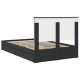 Storage Bed with Headboard Black 135 x 190 cm Engineered Wood 3409560