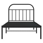 Metal Bed Frame without Mattress with Headboard Black 100x190cm 353629