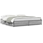 ZNTS Bed Frame without Mattress Grey Sonoma 160x200 cm 3279835