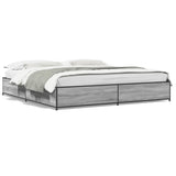 ZNTS Bed Frame without Mattress Grey Sonoma 160x200 cm 3279835