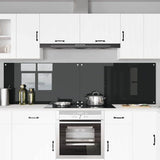 Kitchen Backsplash 2 pcs Black 110 x 60 cm Tempered Glass 3415496