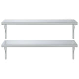 Wall Shelves 2 pcs 100x40 cm Silver Stainless Steel 3214502
