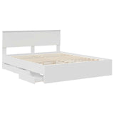 Bed Frame with Drawer White 160 x 200 cm Engineer Wood 3410686