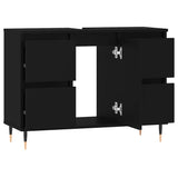 Bathroom Cabinet Black 80x33x60 cm Engineered Wood 831645