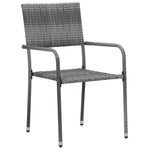 ZNTS 7 Piece Outdoor Dining Set Poly Rattan Grey 3120112