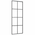 Sliding Door with Hardware Set Black 76x205 cm ESG Glass 3375862