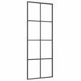 Sliding Door with Hardware Set Black 76x205 cm ESG Glass 3375862