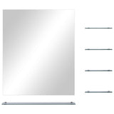 Wall Mirror with 5 Shelves Silver 50x60 cm 249444