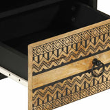 Bed Cabinet Black 40x33x46 cm Solid Rough Wood Mango 4018634