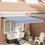 Retractable Awning Blue and White 350 x 250 cm 3330200