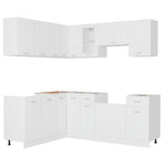 ZNTS 11 Piece Kitchen Cabinet Set White Engineered Wood 3067665