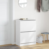 Shoe Cabinet with 2 Flip-Drawers White 80x42x108 cm 3214399