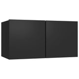 ZNTS 7 Piece TV Cabinet Set Black Engineered Wood 3078817